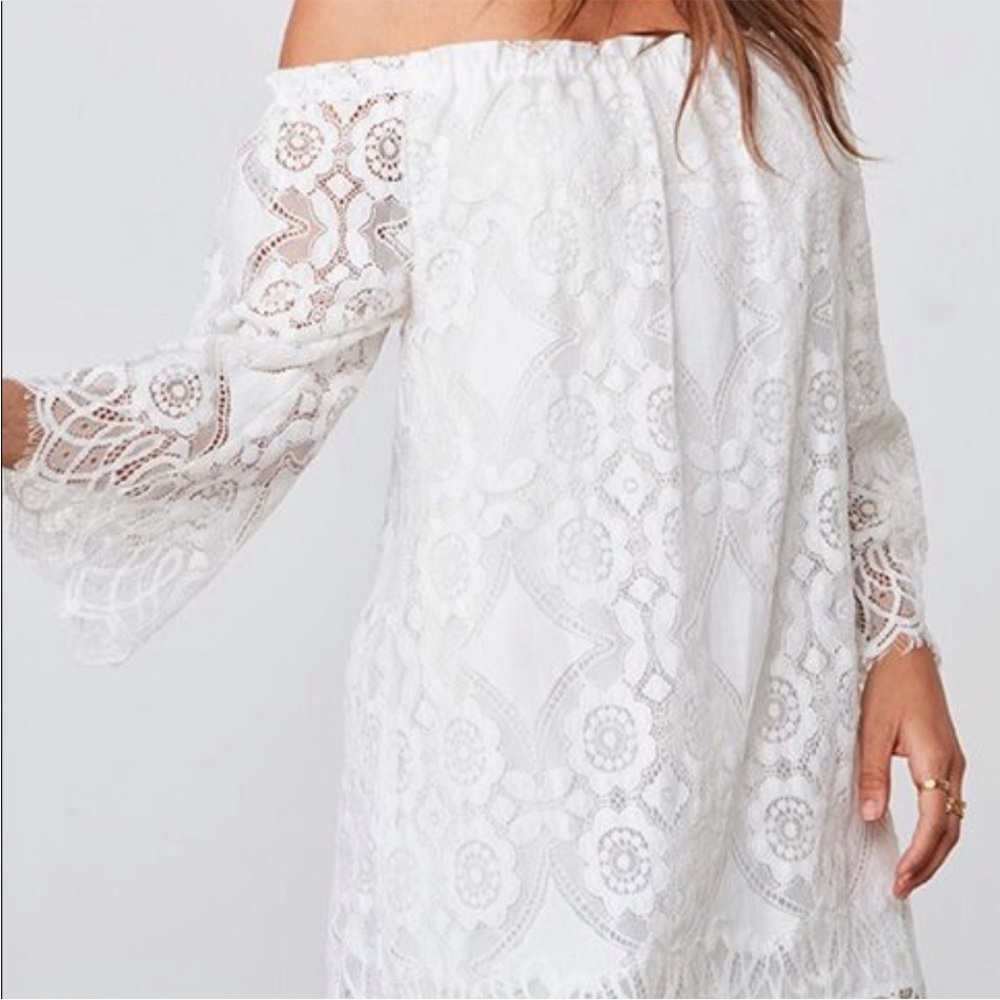 White Lace Off-Shoulder Dress